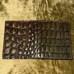 Elegant Brown Crocodile Leather Wallet
